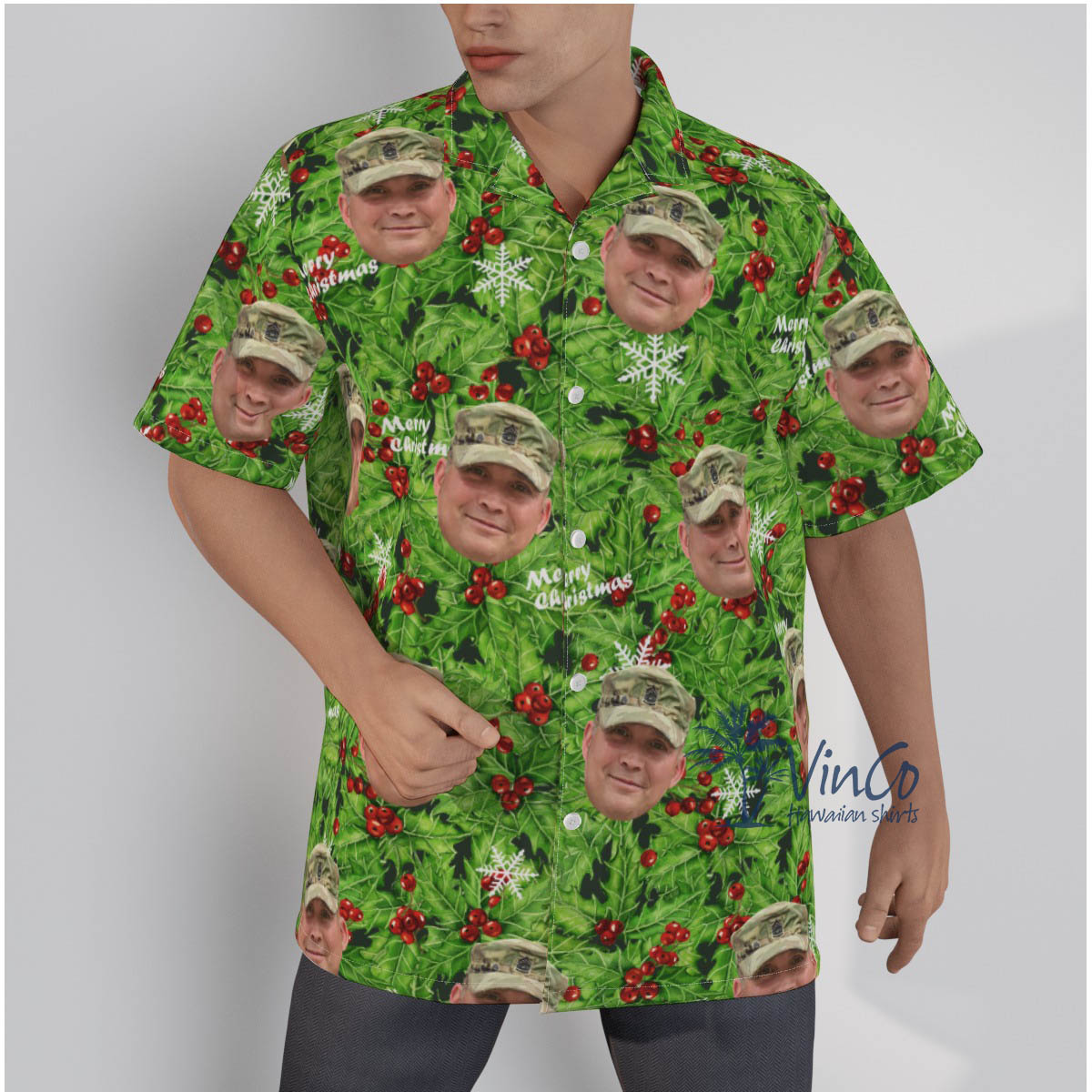 Custom Face Veteran Military Hawaiian Shirt For Men - variant image 1