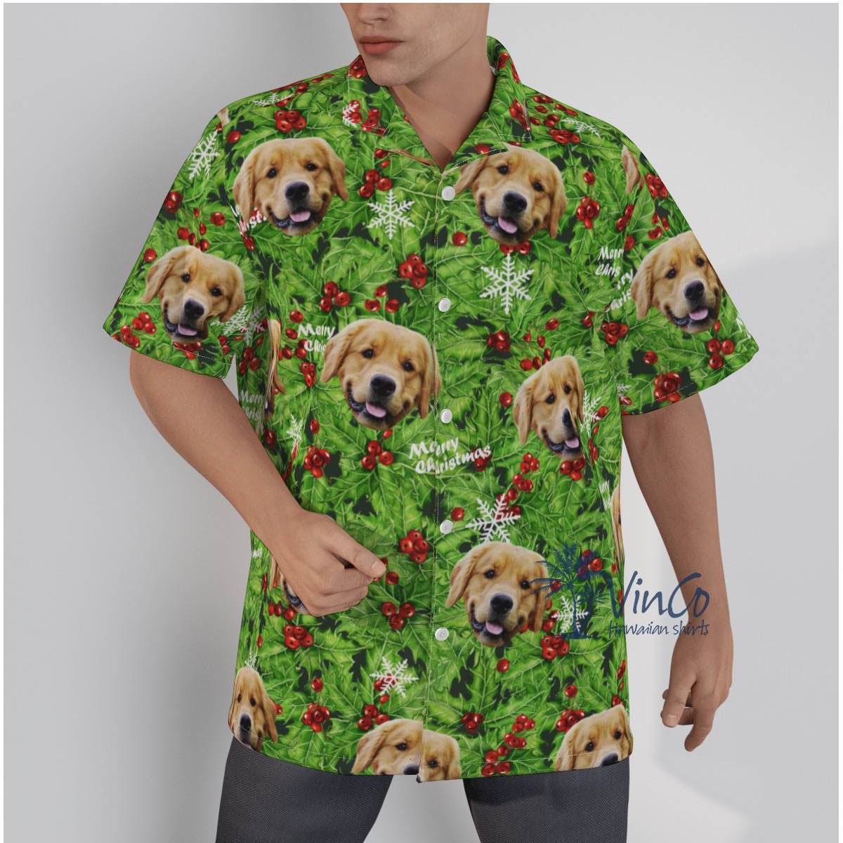 Custom Dog Christmas Hawaiian Shirt With Multiple Faces - variant image 1