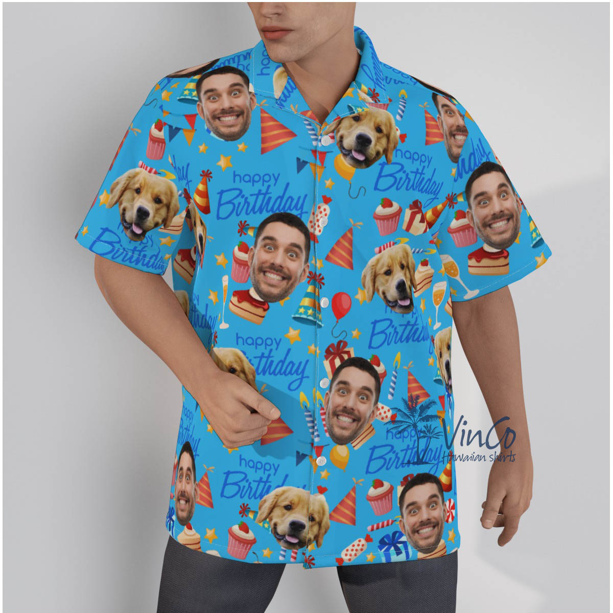 Personalize Happy Birthday Hawaiian Shirt With Multiple Faces - variant image 1