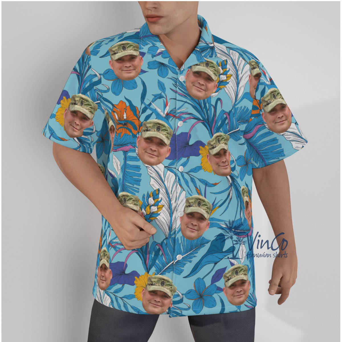 Tropical Personalize Military Hawaiian Shirt For Men - variant image 1