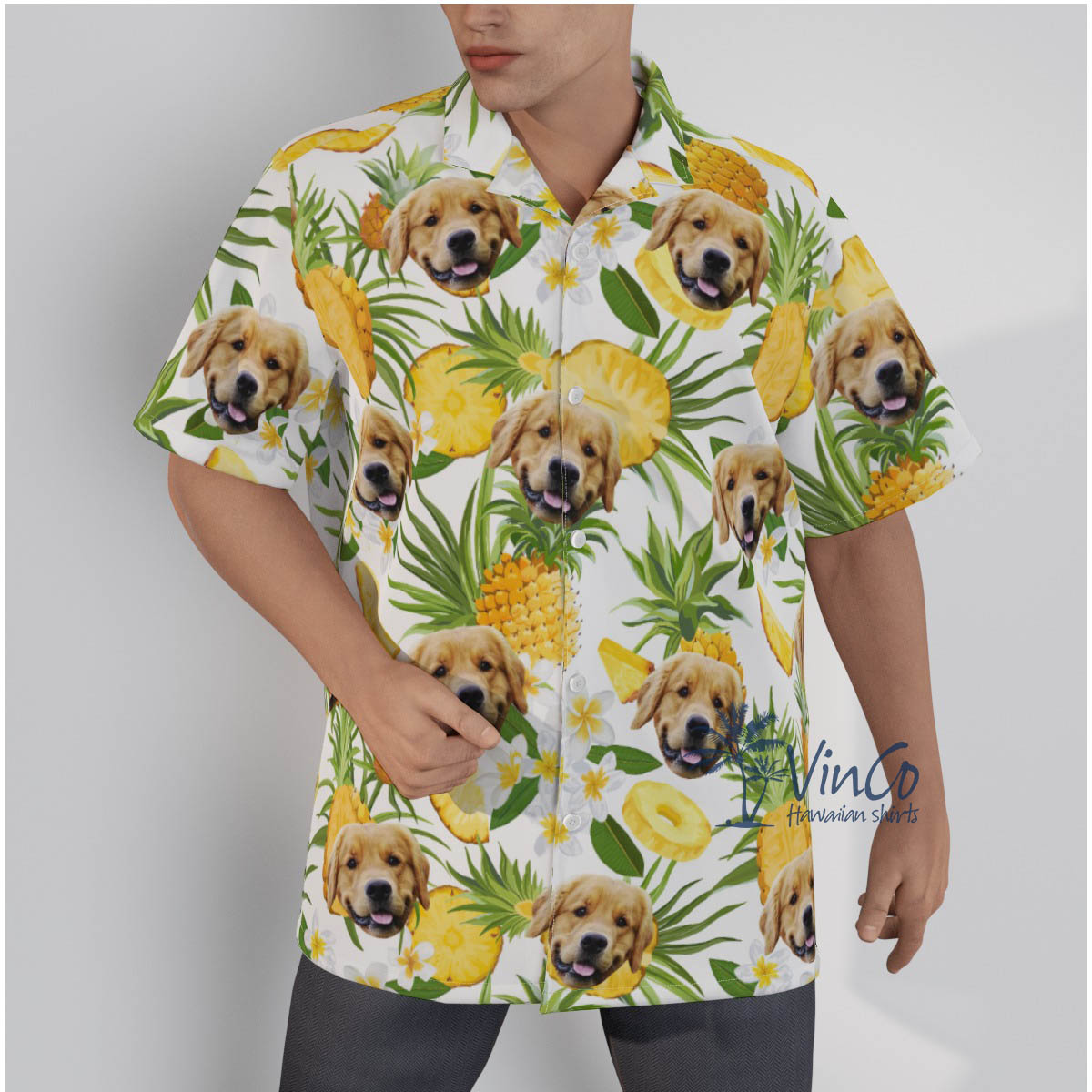 Custom Dog Pineapple Hawaiian Shirt For Men - variant image 1