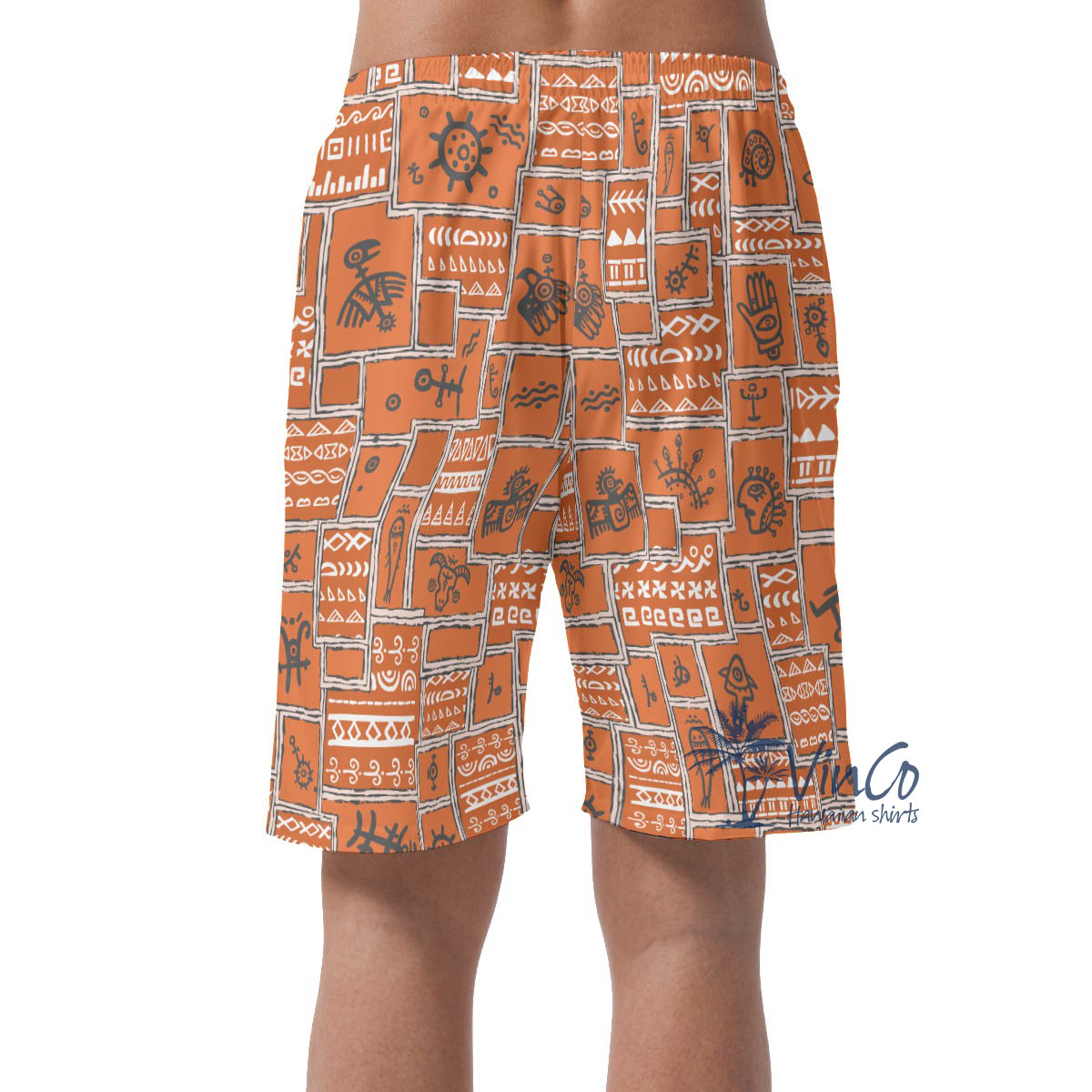Vintage Hawaiian Beach Shorts With Ethnic Style