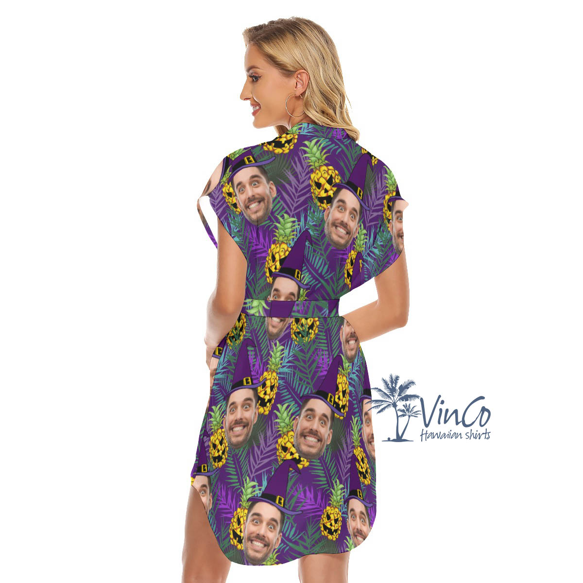 Personalize Photo Halloween Hawaiian Dress For Women