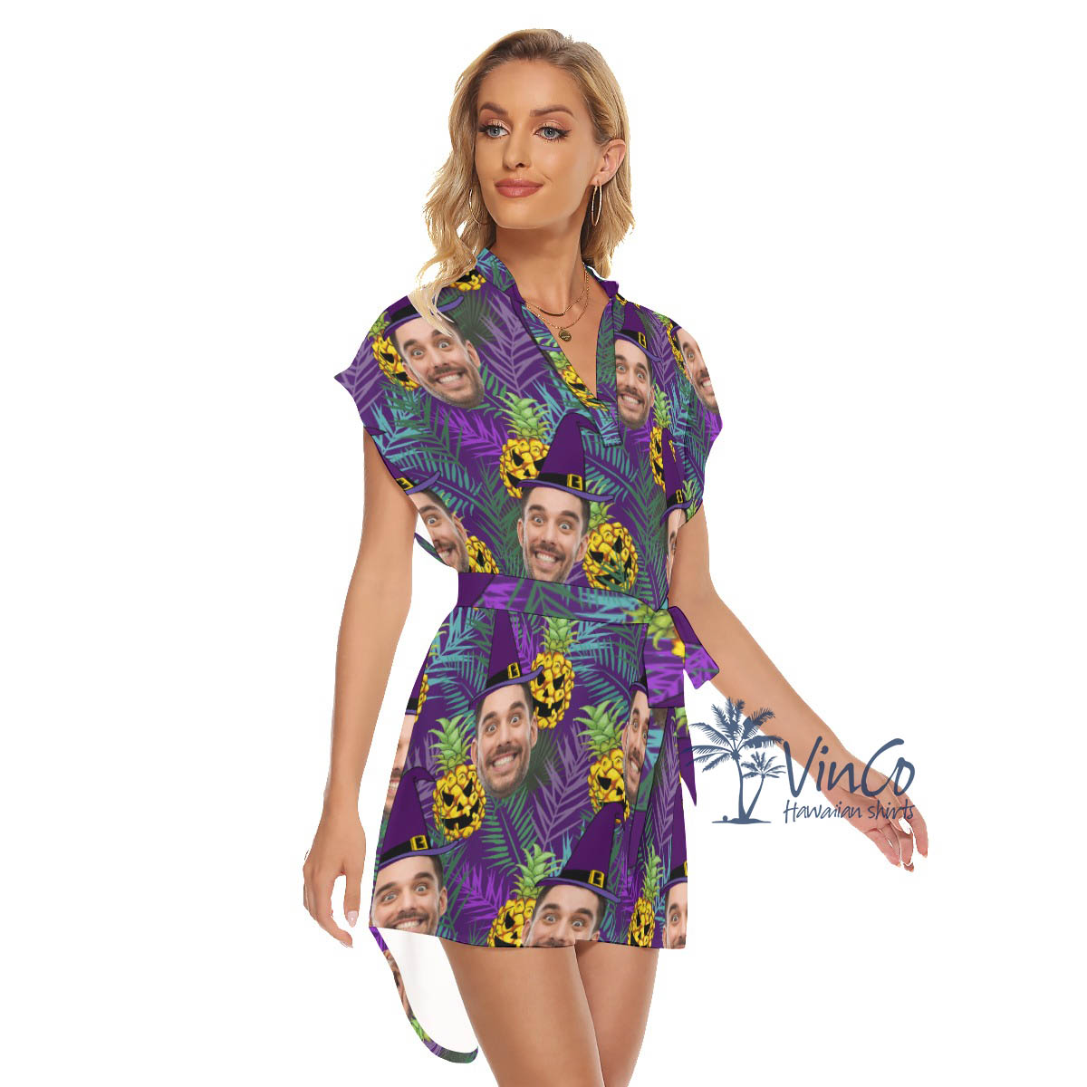 Personalize Photo Halloween Hawaiian Dress For Women
