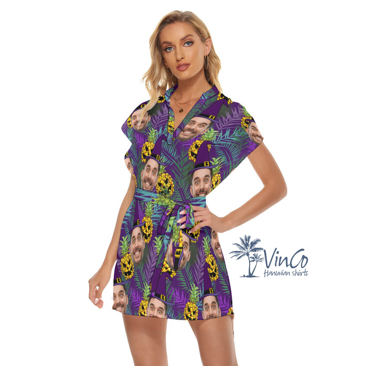 Personalize Photo Halloween Hawaiian Dress For Women