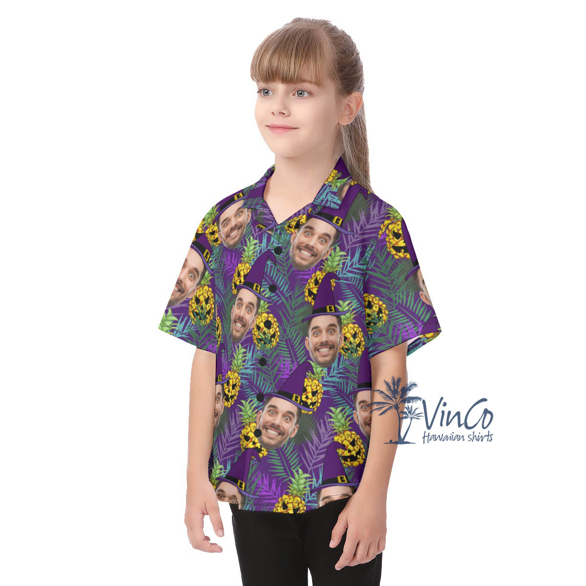 Funny Custom Face Pineapple Halloween Hawaiian Shirt