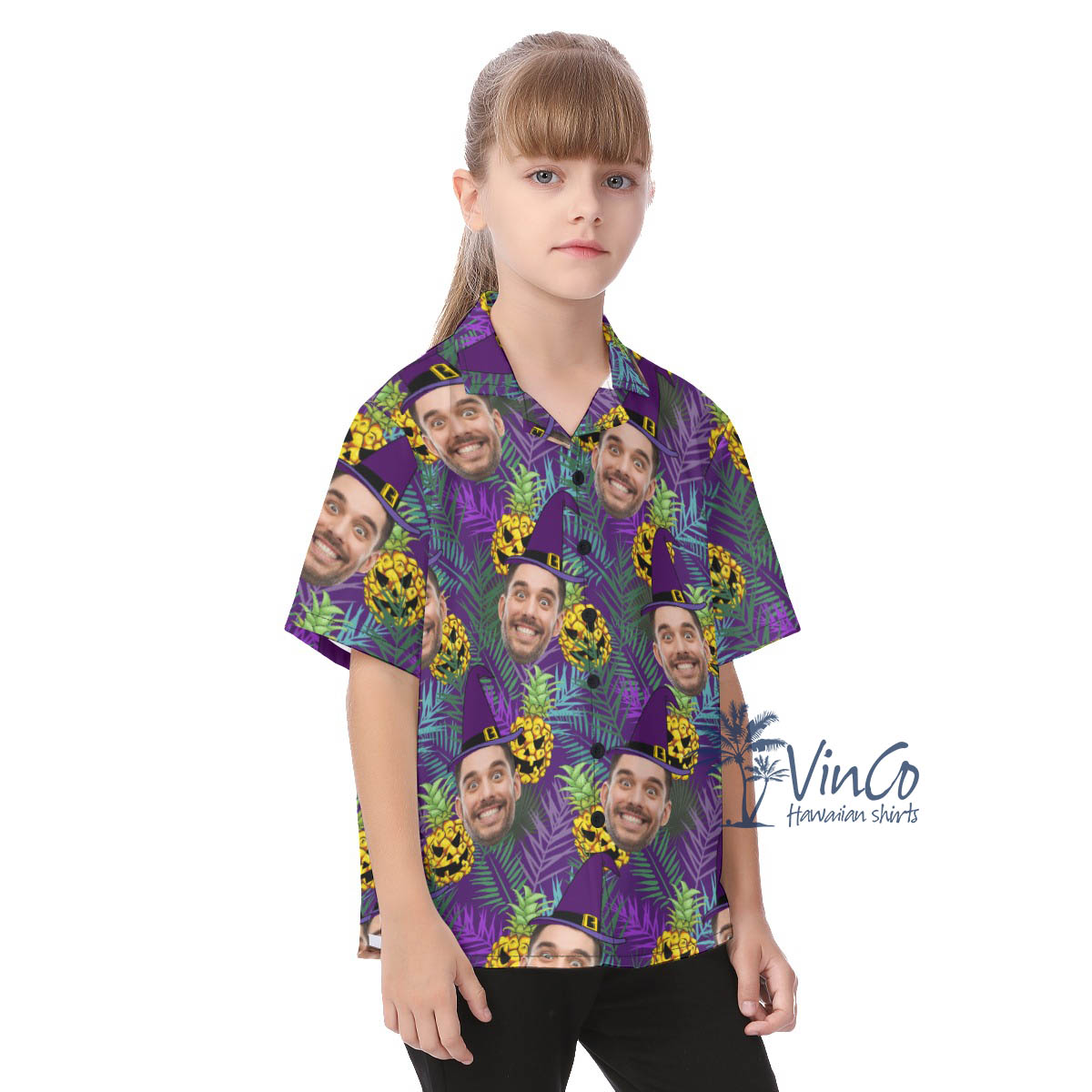 Funny Custom Face Pineapple Halloween Hawaiian Shirt