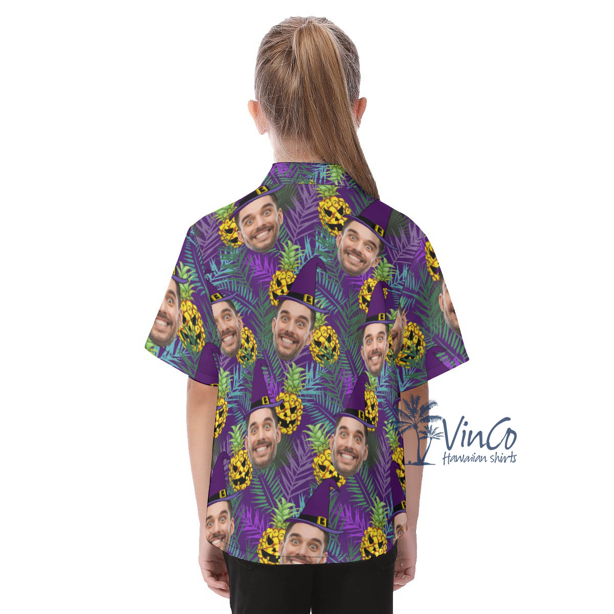 Funny Custom Face Pineapple Halloween Hawaiian Shirt