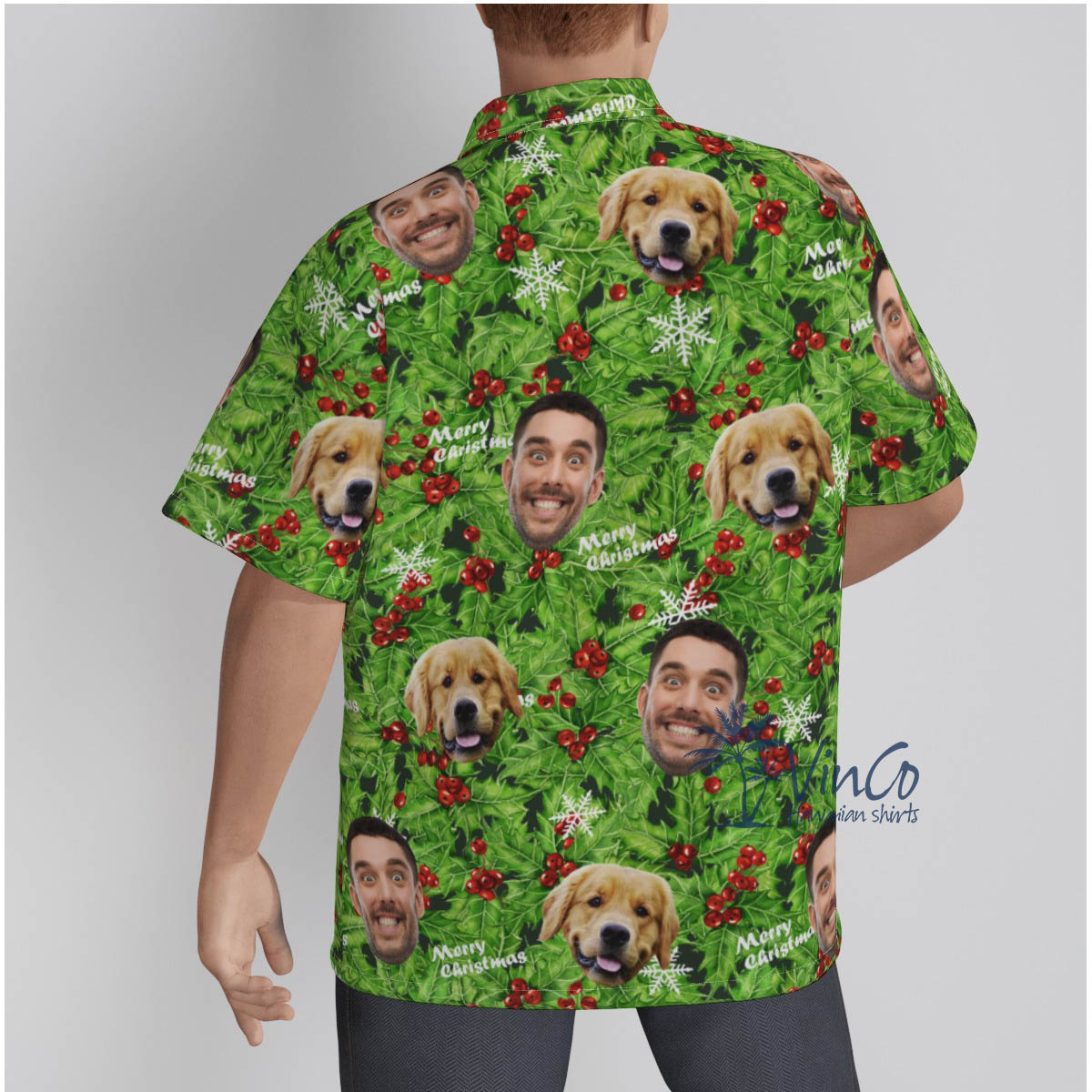 Personalize Multiple Faces Christmas Hawaiian Shirt