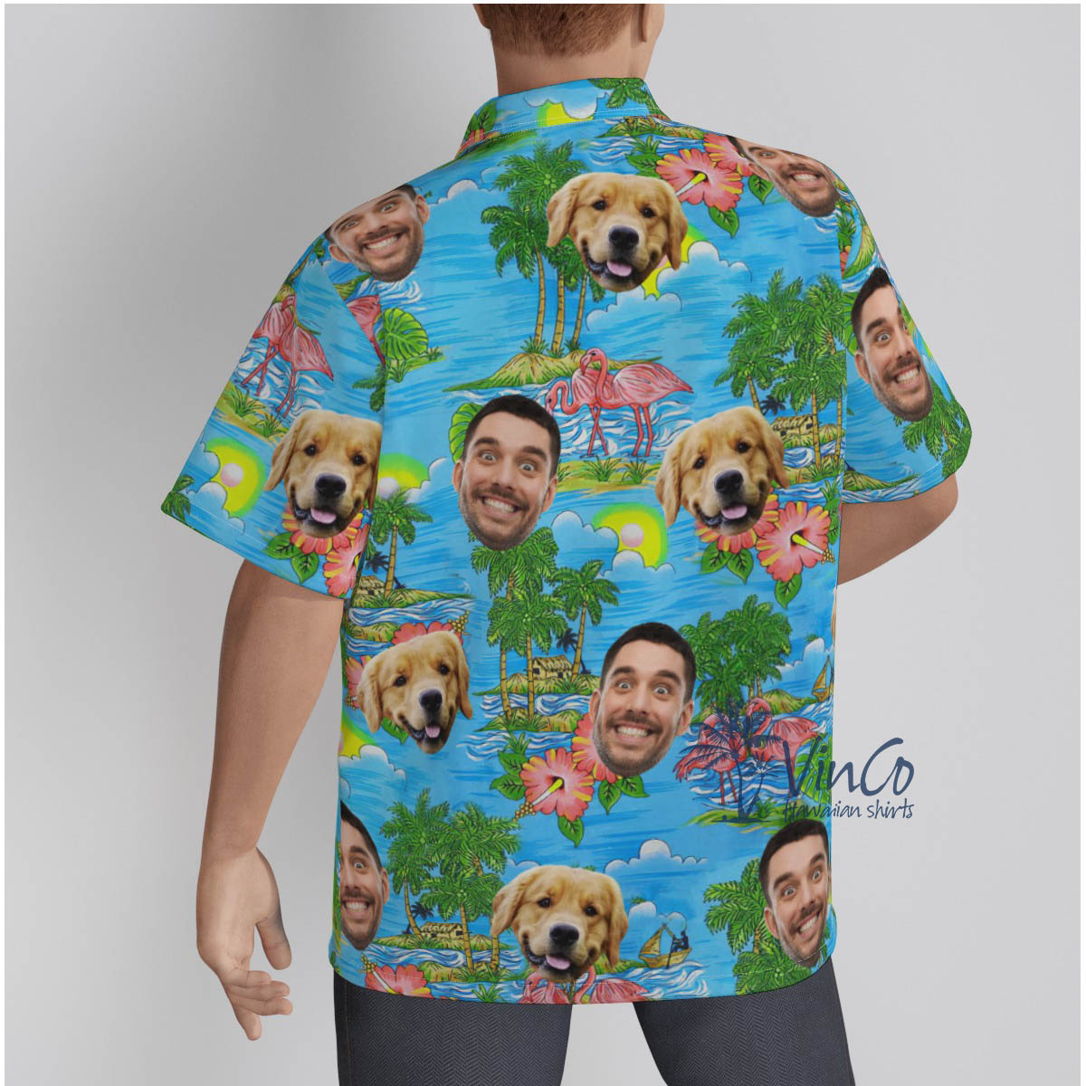 Custom Human Dog Face Aloha Shirt For Summer