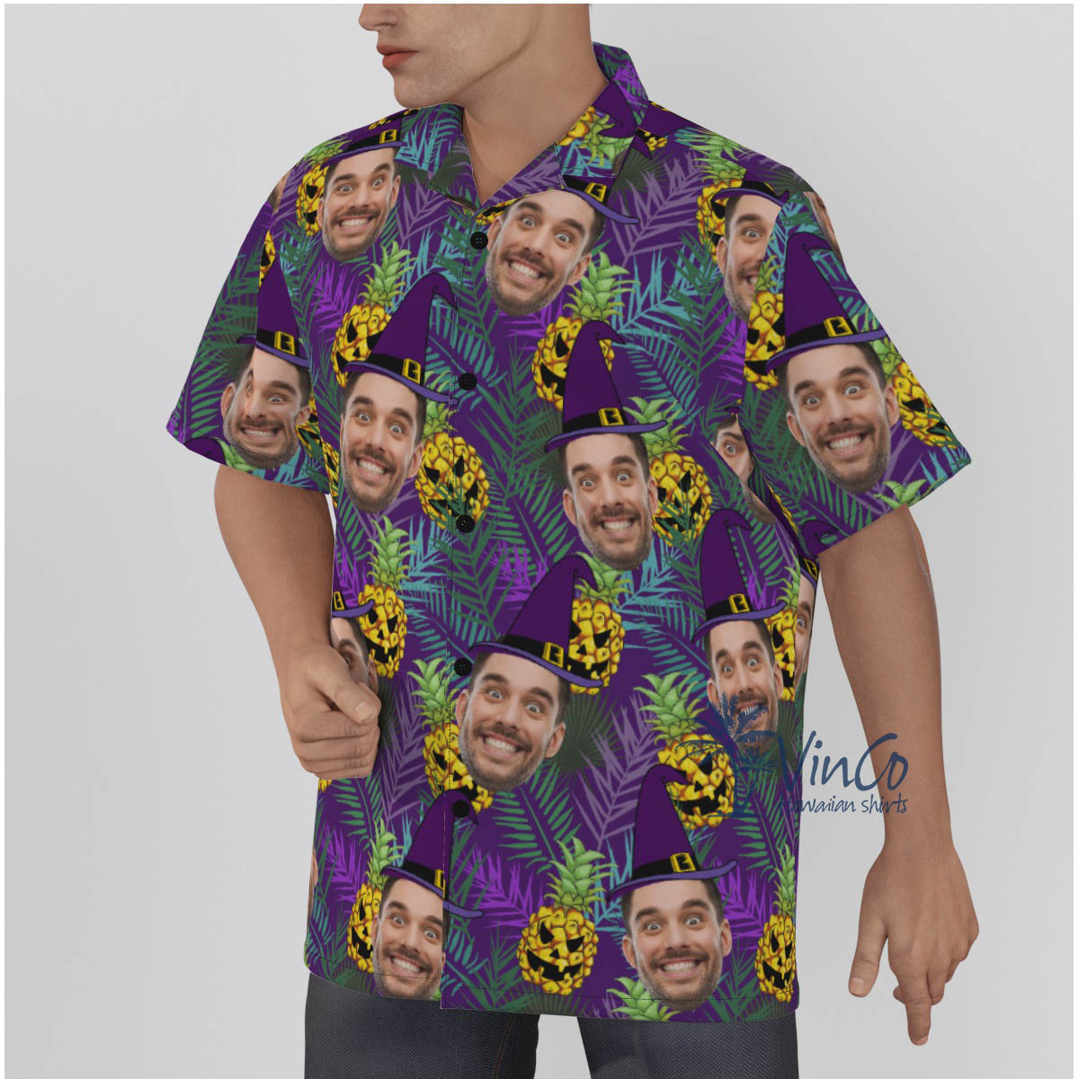 Custom Face Witch Halloween Hawaiian Shirt