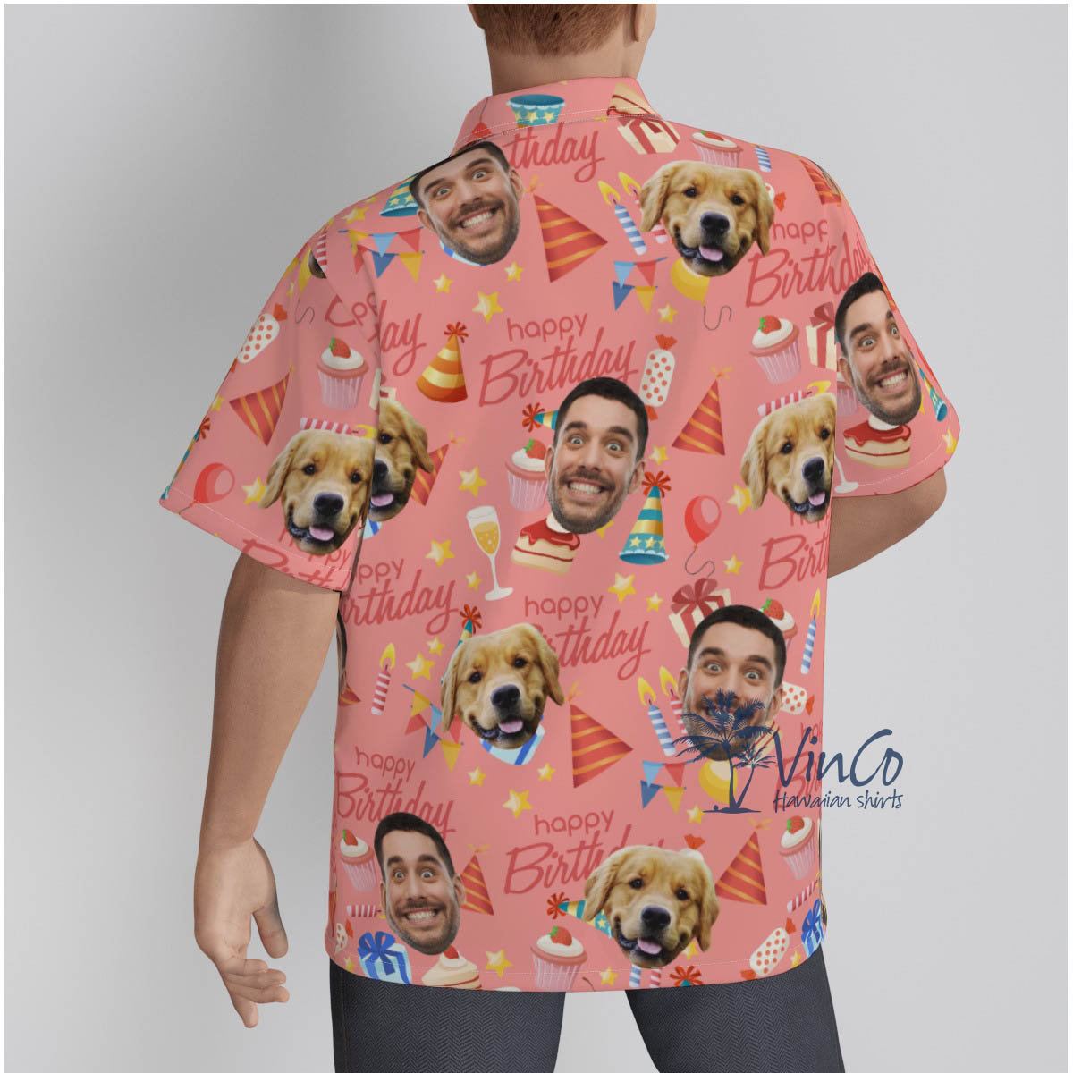 Pink Custom Birthday Hawaiian Shirt With 2 Faces