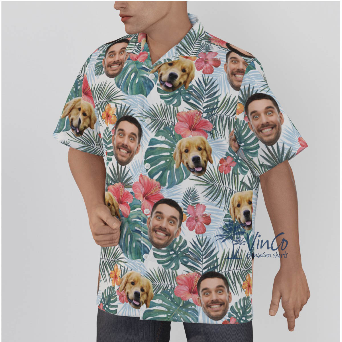 Custom 2 Faces Floral Hawaiian Button Shirt For Summer