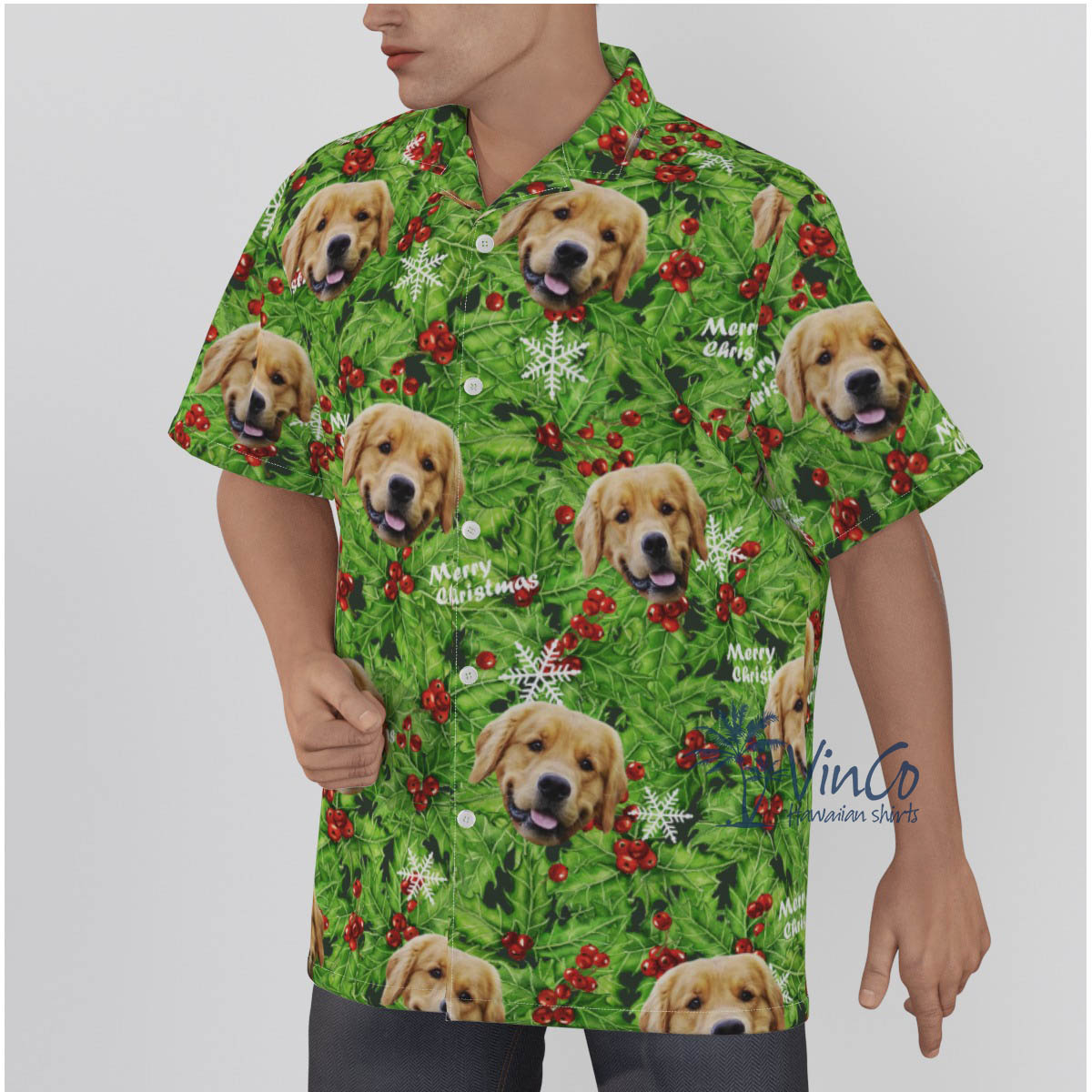 Custom Dog Christmas Hawaiian Shirt With Multiple Faces