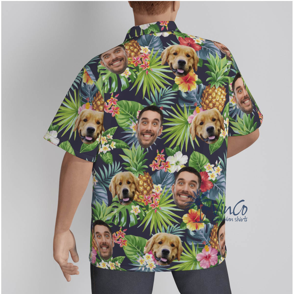 Floral Custom Multiple Faces Hawaiian Shirts For Men