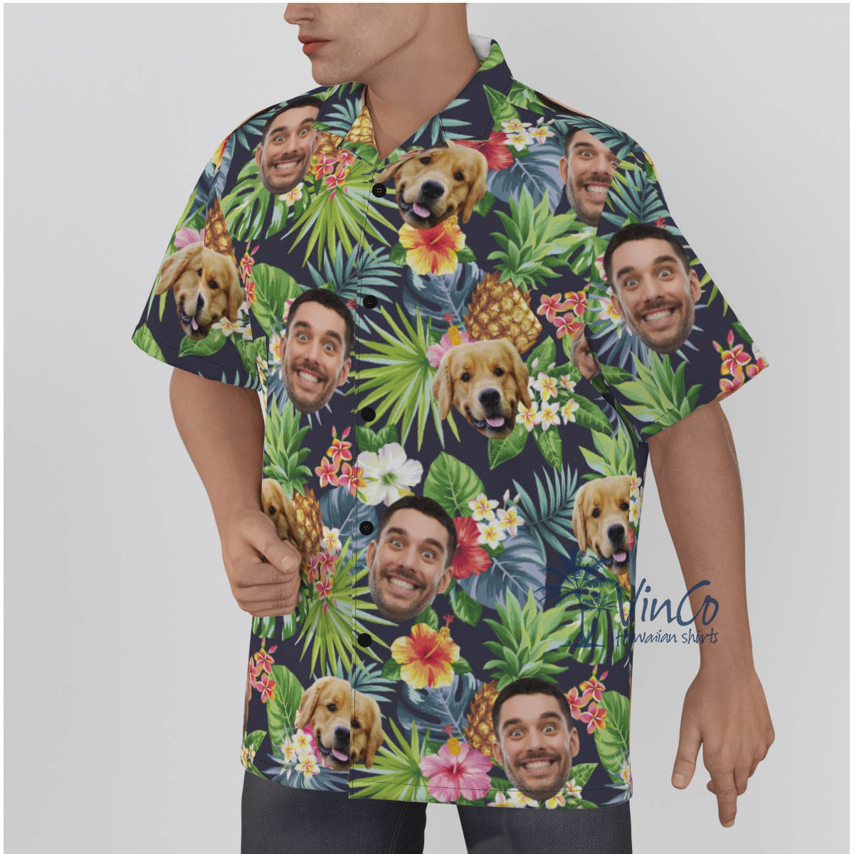 Floral Custom Multiple Faces Hawaiian Shirts For Men