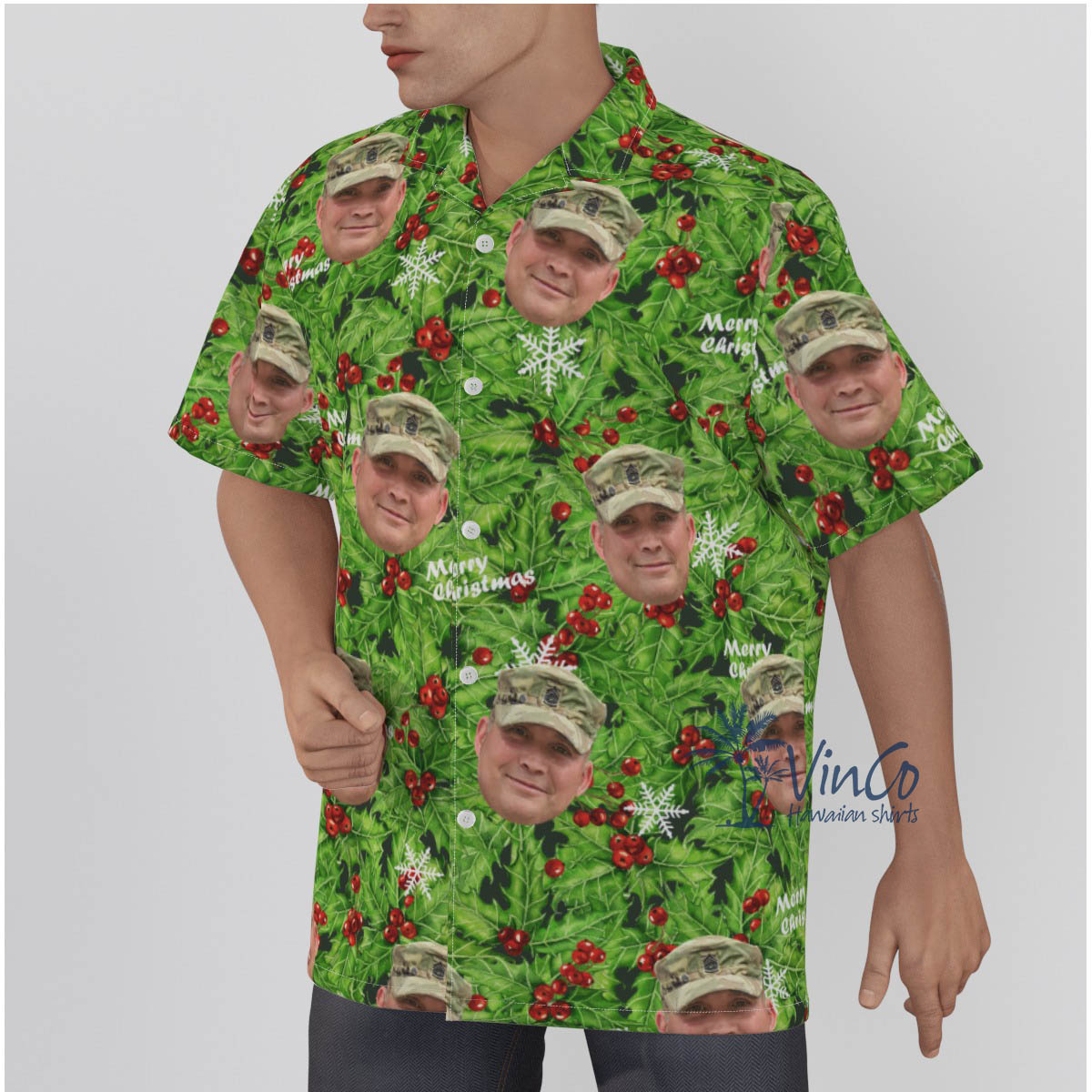 Custom Face Veteran Military Hawaiian Shirt For Men