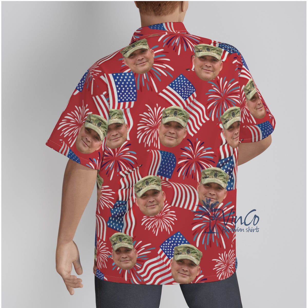 Custom Face Military 4th Of July Independence Day Hawaiian Shirt