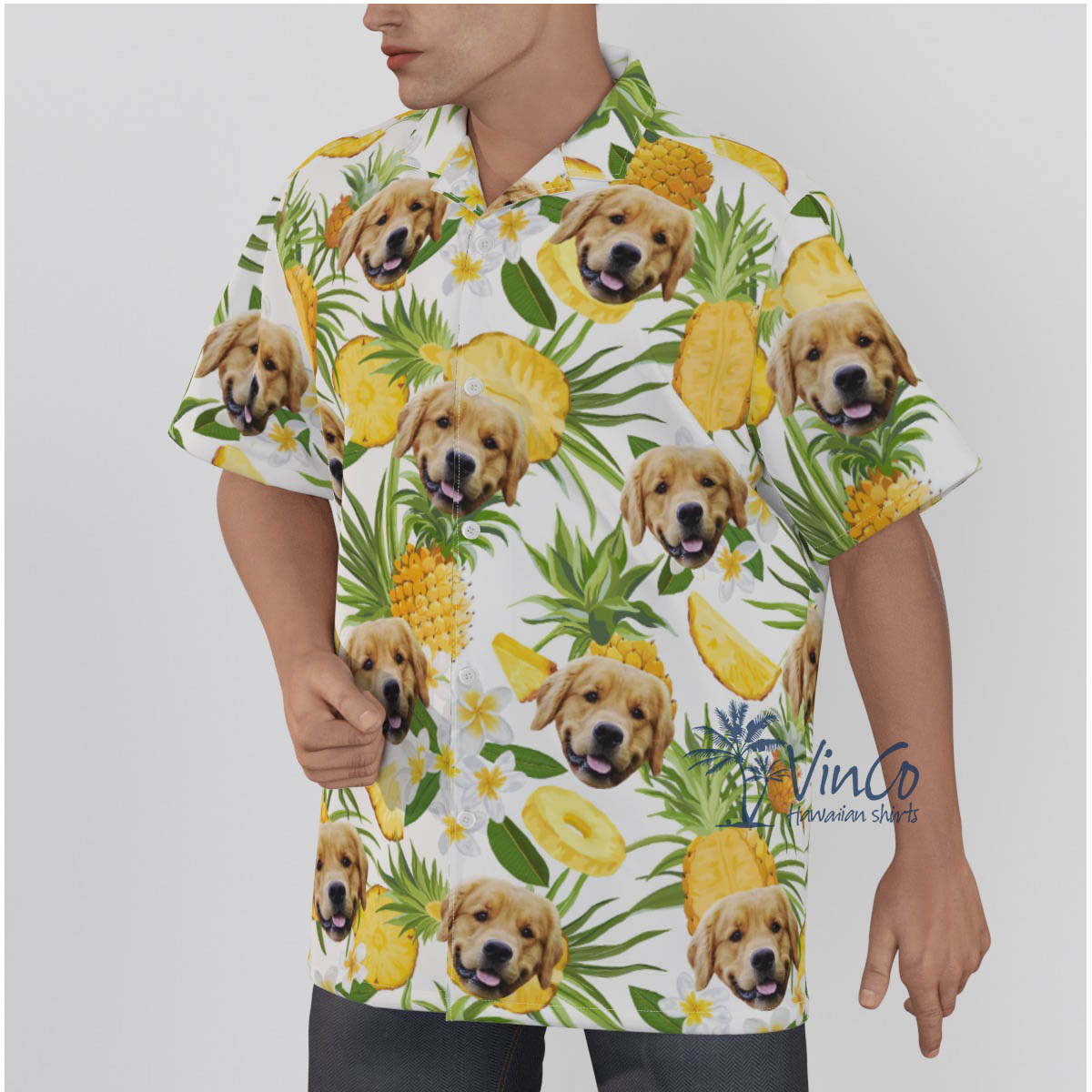 Custom Dog Pineapple Hawaiian Shirt For Men