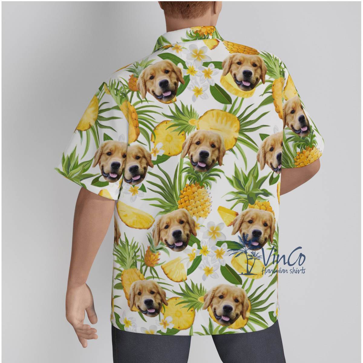 Custom Dog Pineapple Hawaiian Shirt For Men