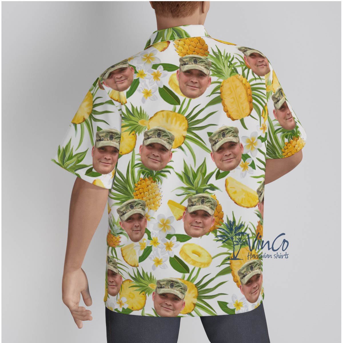 Pineapple Personalize Military Hawaiian Shirt For Men