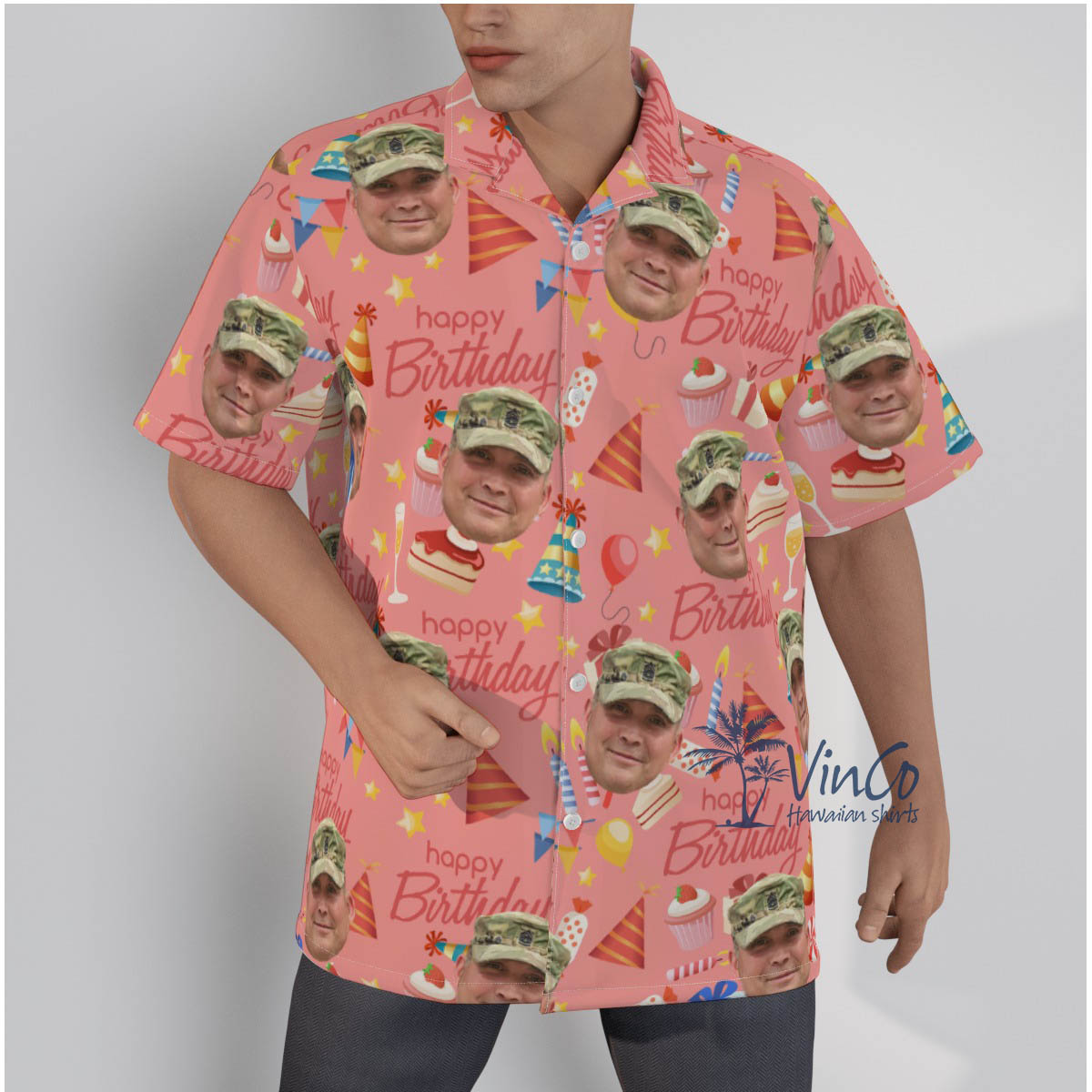 Custom Soldier Birthday Hawaiian Shirt With Faces - variant image 1