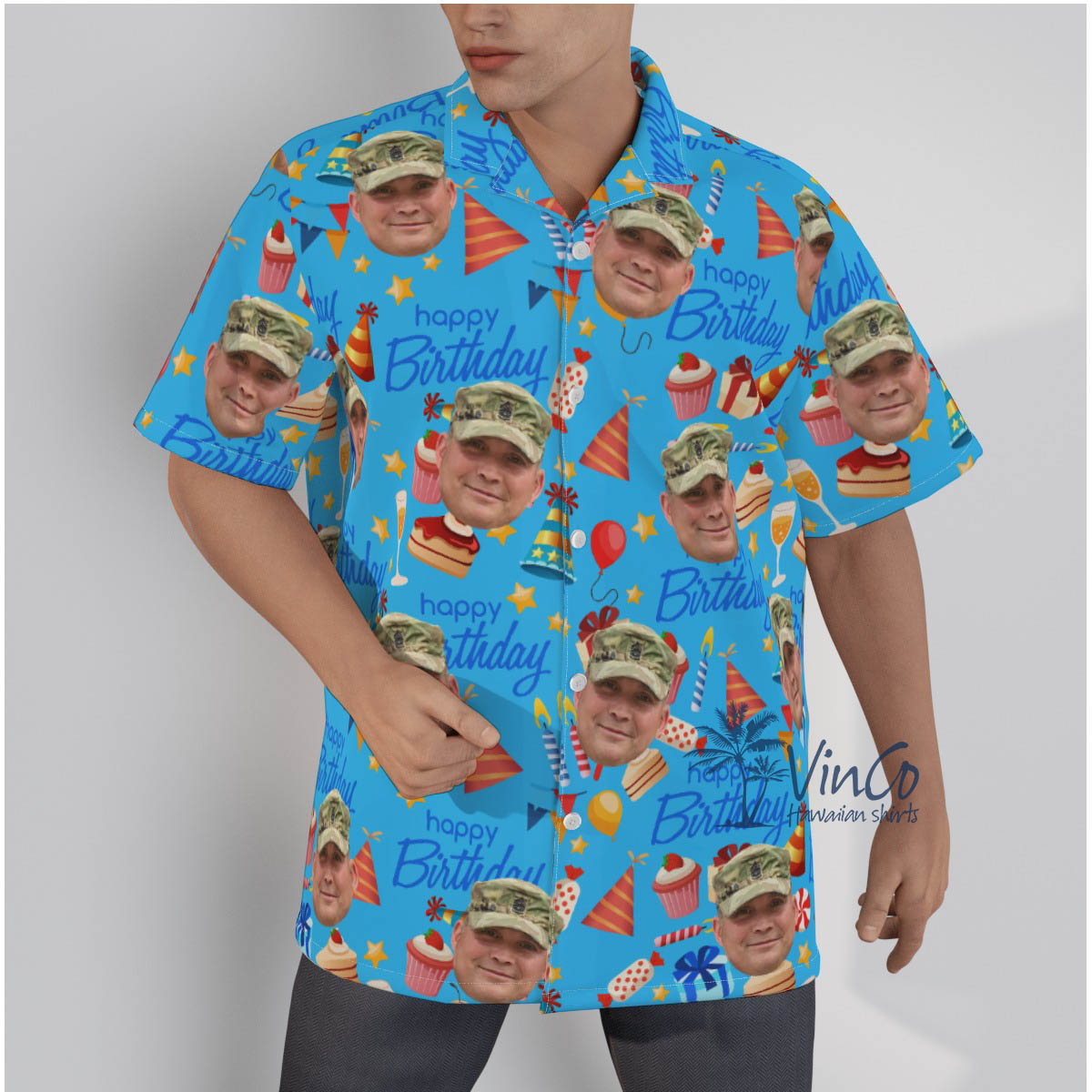 Custom Face Veteran Birthday Hawaiian Shirt For Men - variant image 1