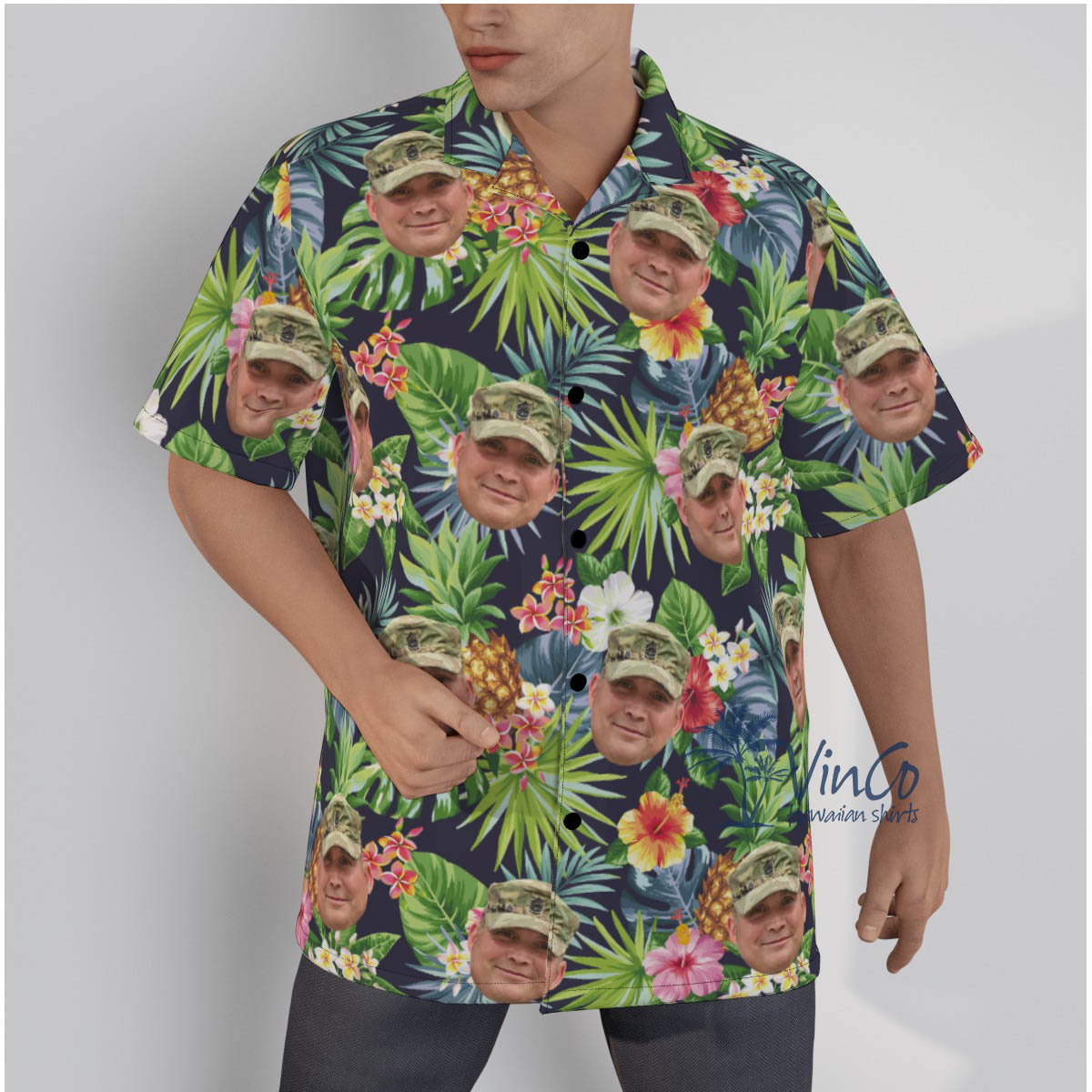 Custom Military Tropical Hawaiian Shirt For Men - variant image 1