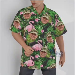 Custom Face US Military Hawaiian Shirt For Men