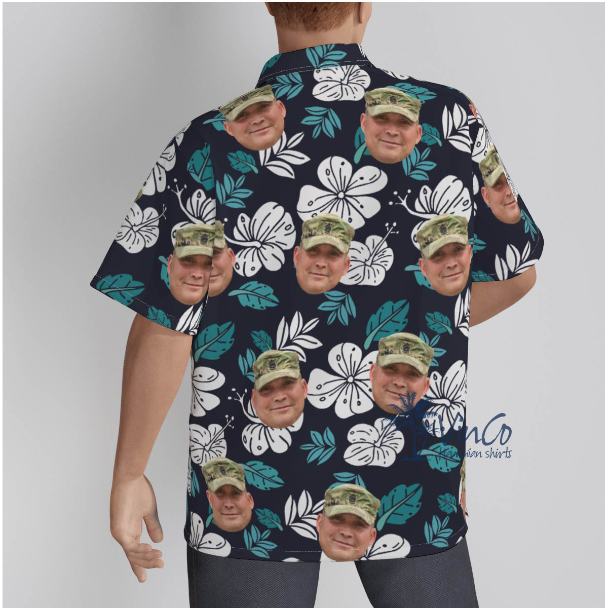 Tropical Custom Veteran Face Hawaiian Shirt - variant image 1