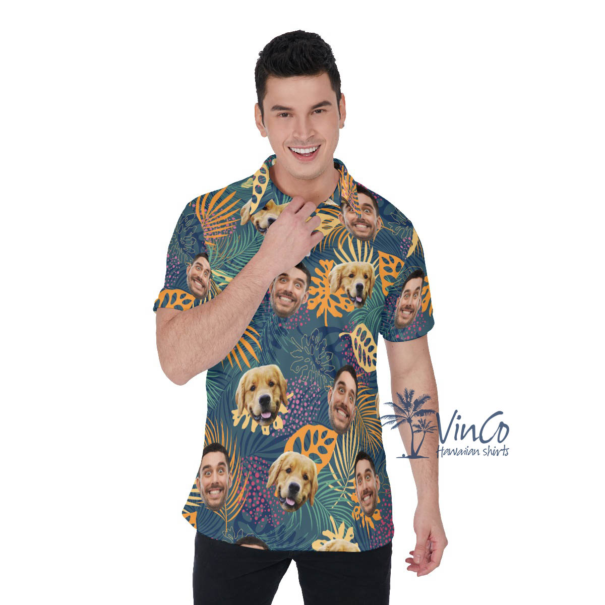 Custom 2 Faces Tropical Polo Shirt For Men - variant image 1