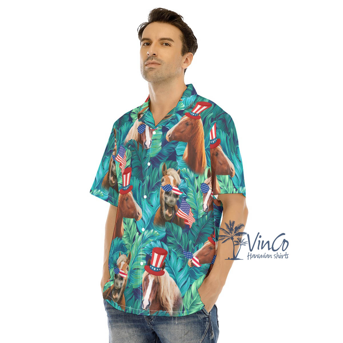 Funny 4th Of July Horse Hawaiian Shirt
