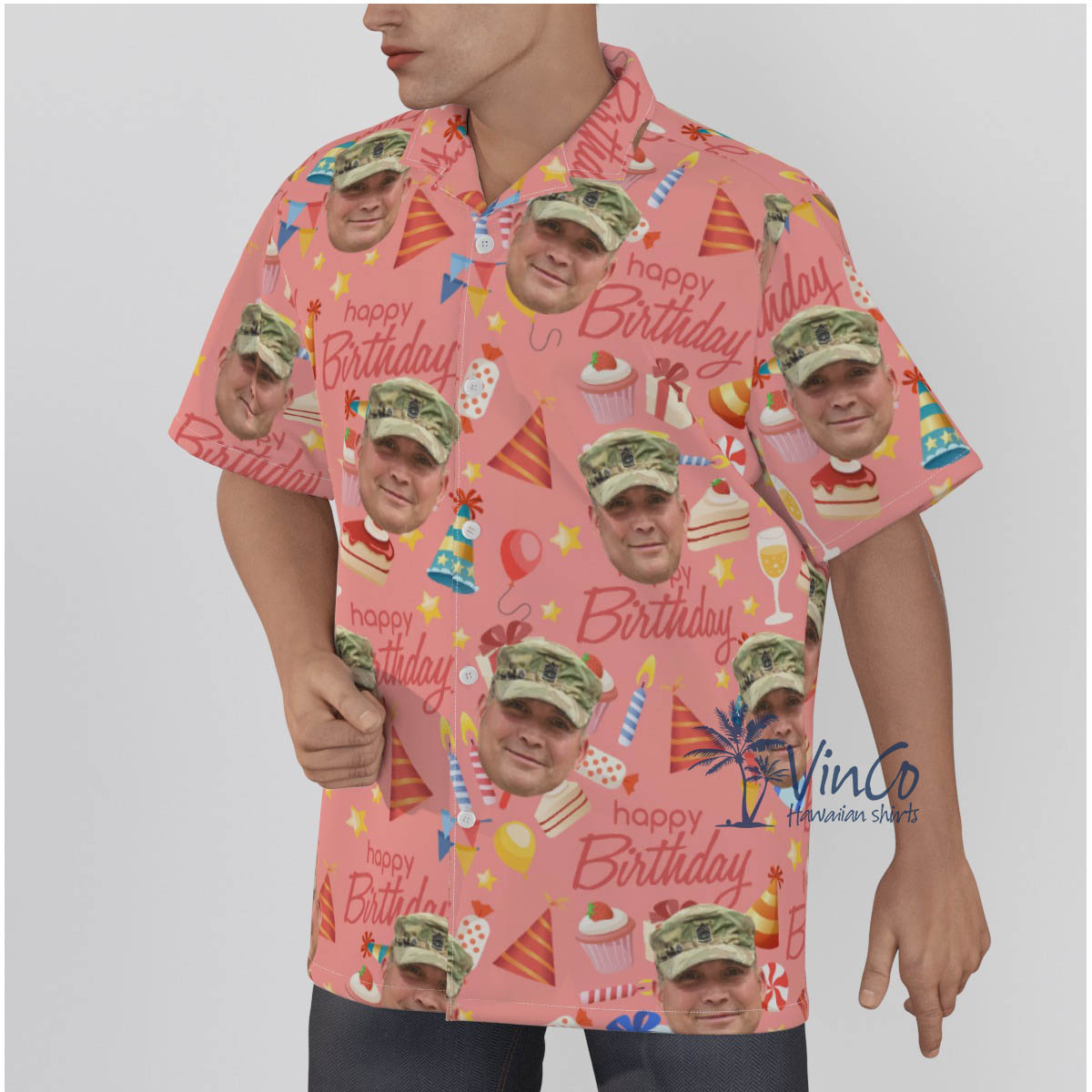 Custom Soldier Birthday Hawaiian Shirt With Faces