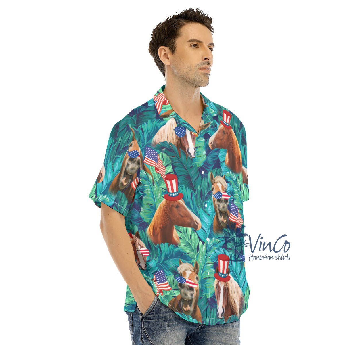 Funny 4th Of July Horse Hawaiian Shirt