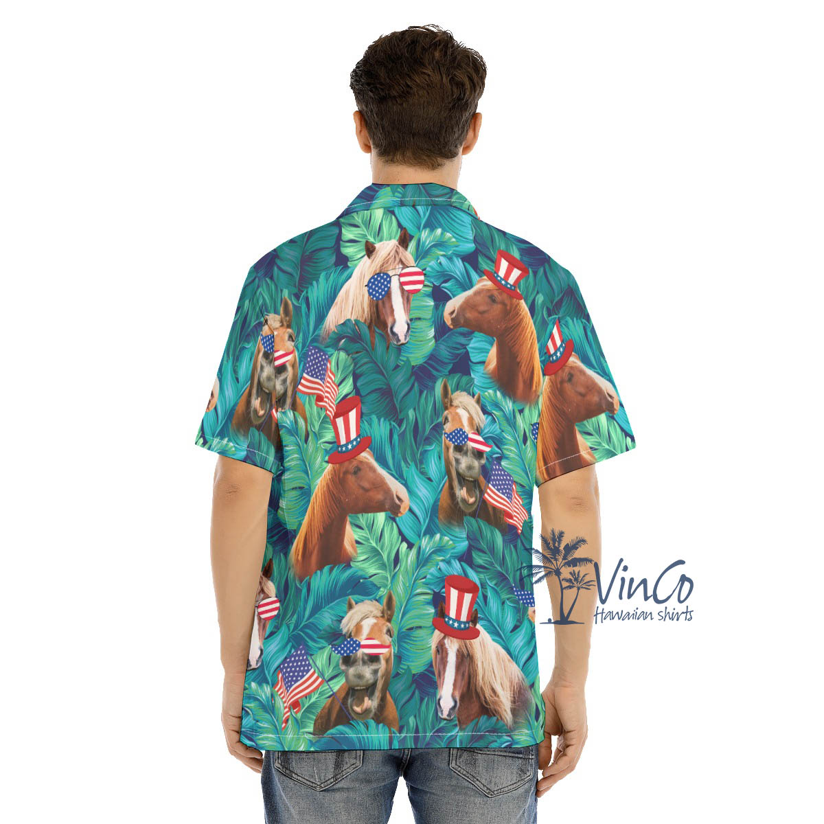 Funny 4th Of July Horse Hawaiian Shirt
