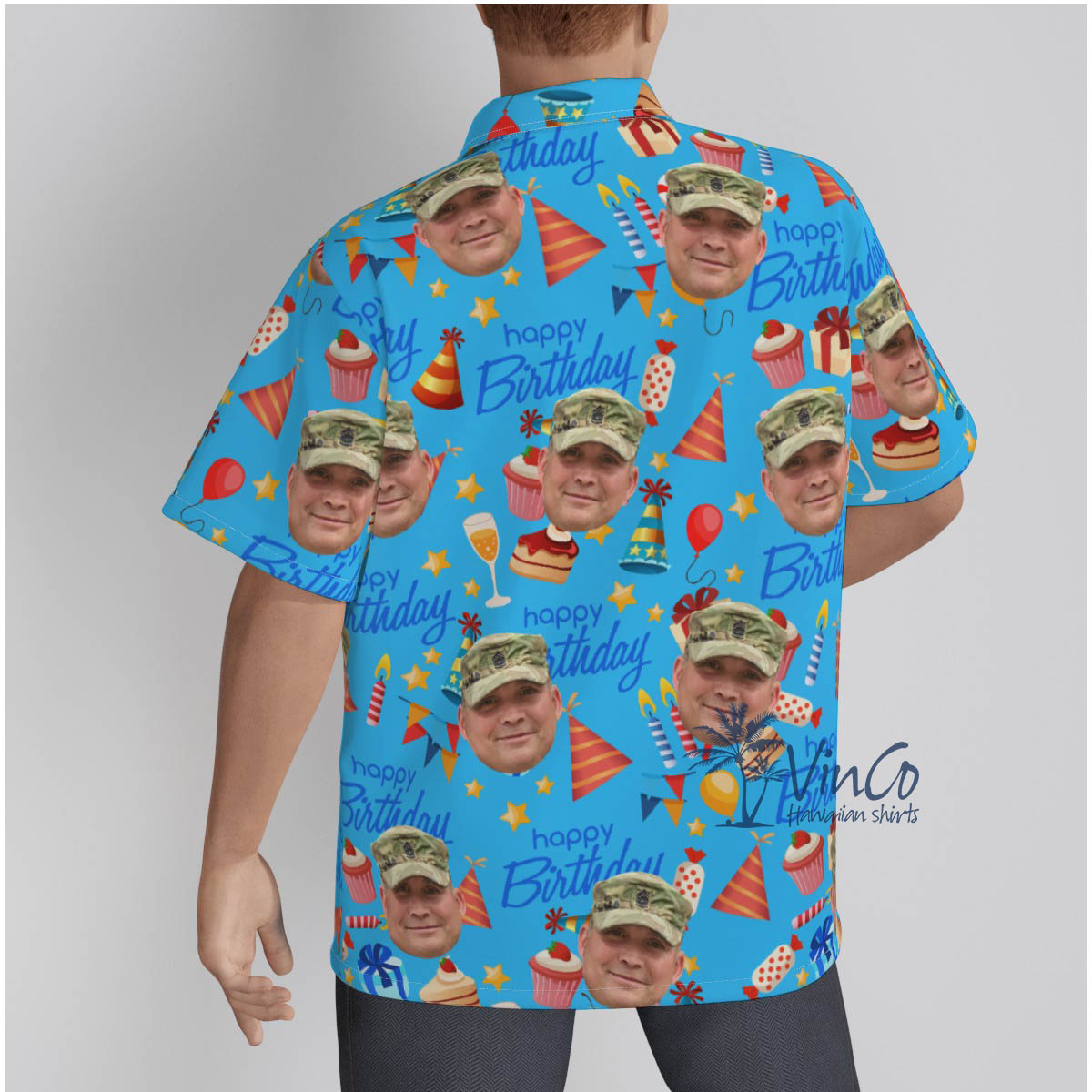 Custom Face Veteran Birthday Hawaiian Shirt For Men