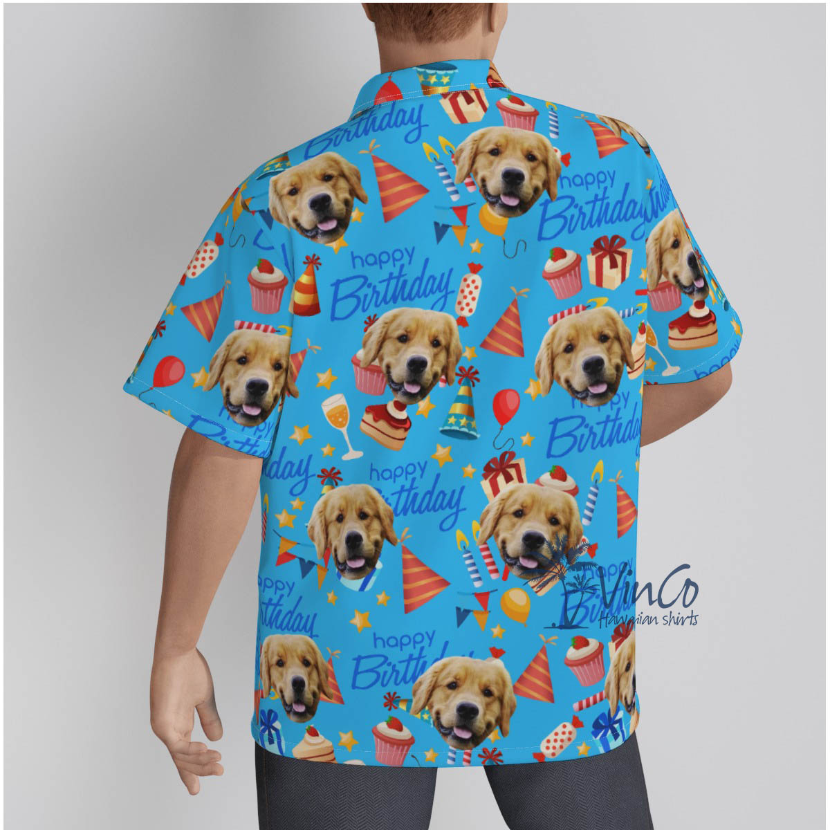Happy Birthday Pet Custom Face Hawaiian Shirt For Men