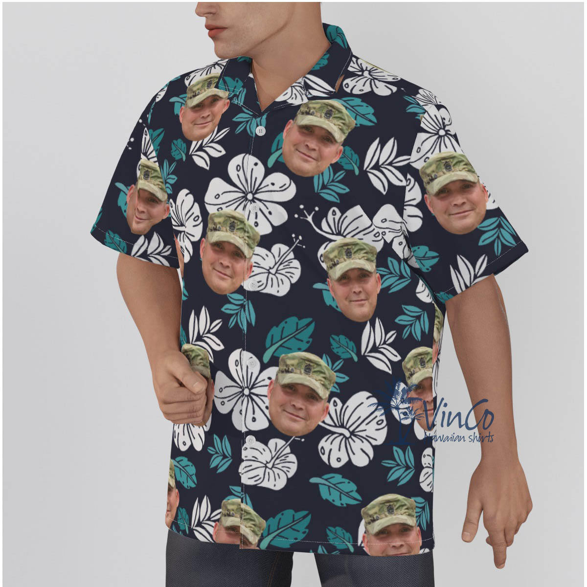 Tropical Custom Veteran Face Hawaiian Shirt
