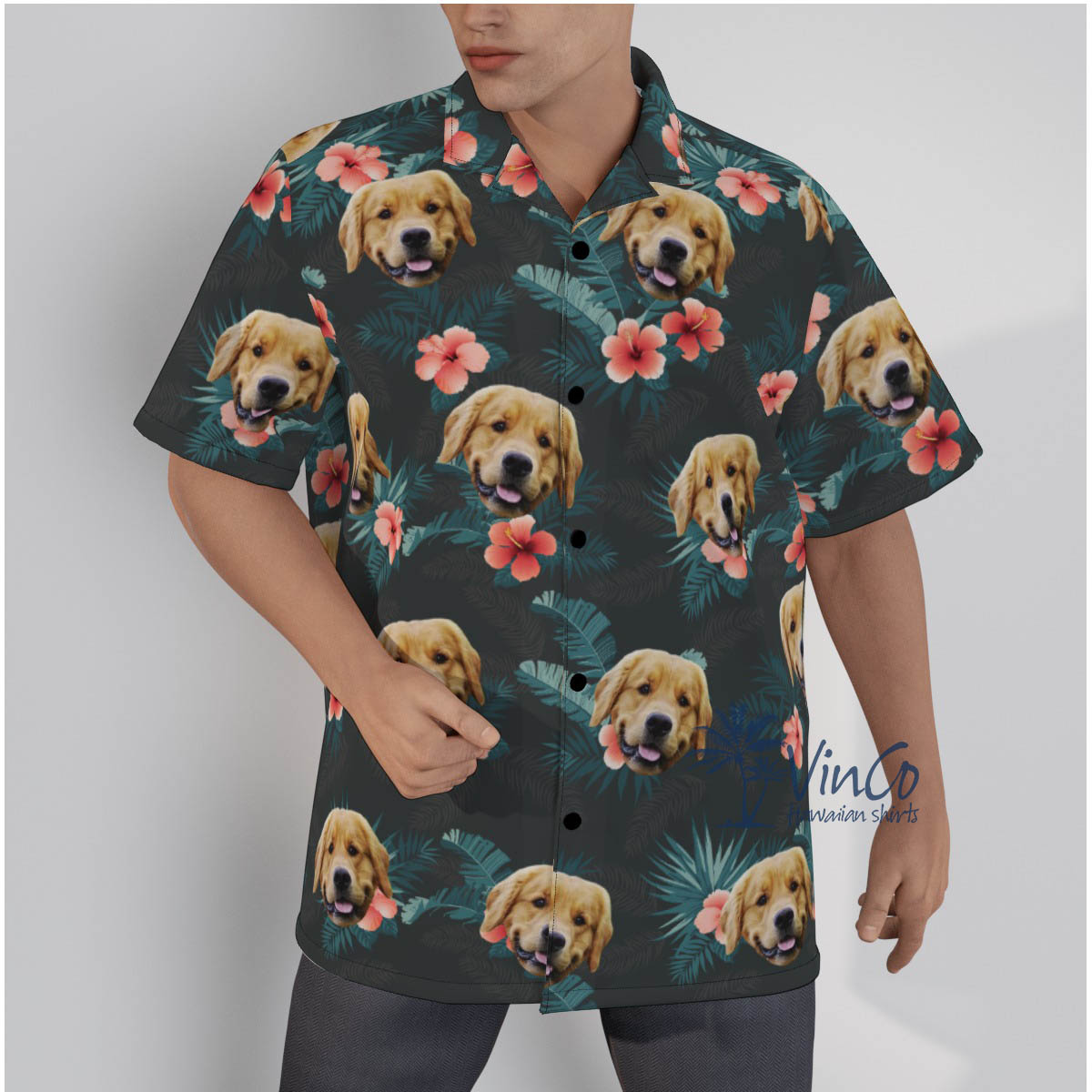 Tropical Custom Dog Hawaiian Shirt For Men
