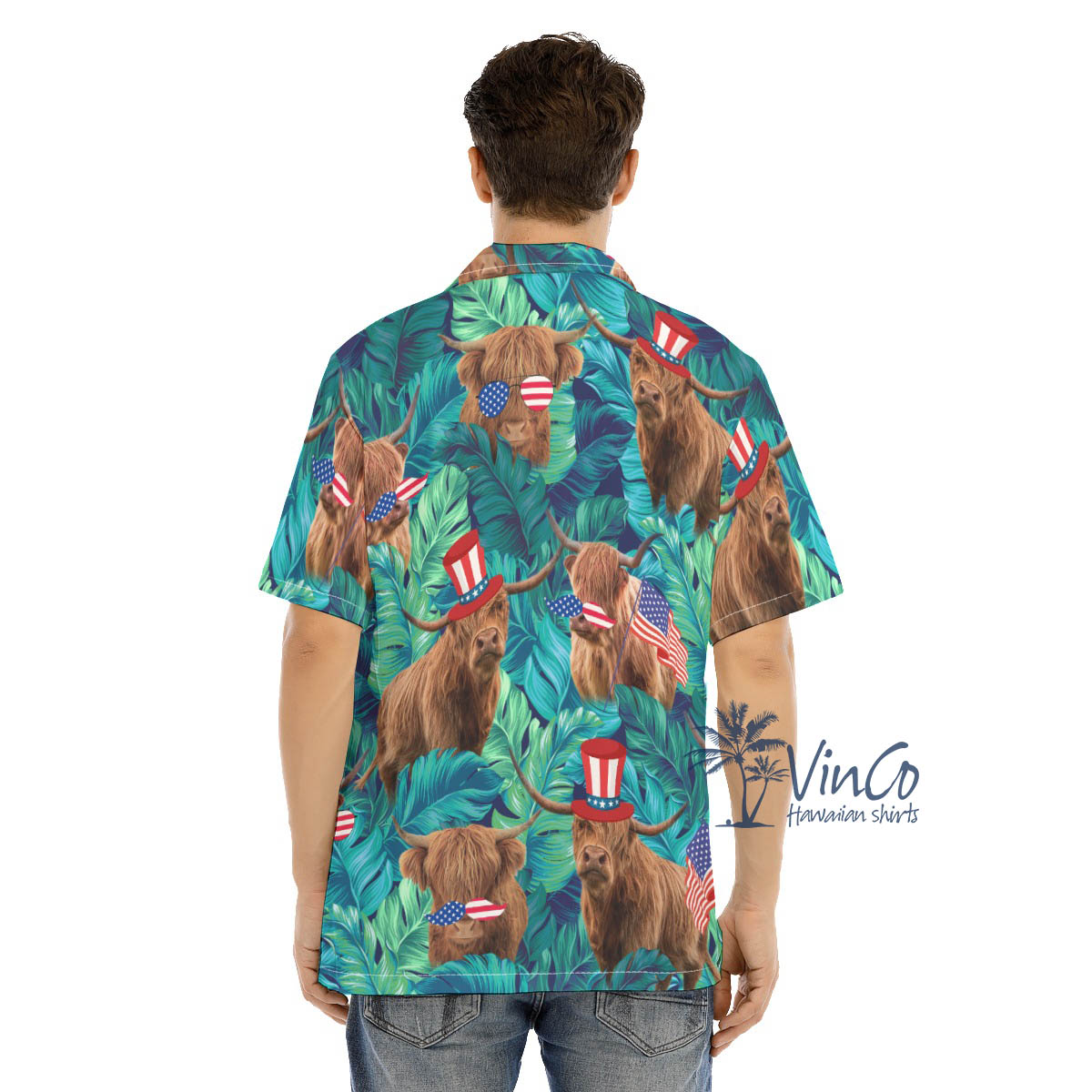Funny Cow American Hat 4th Of July Hawaiian Shirt