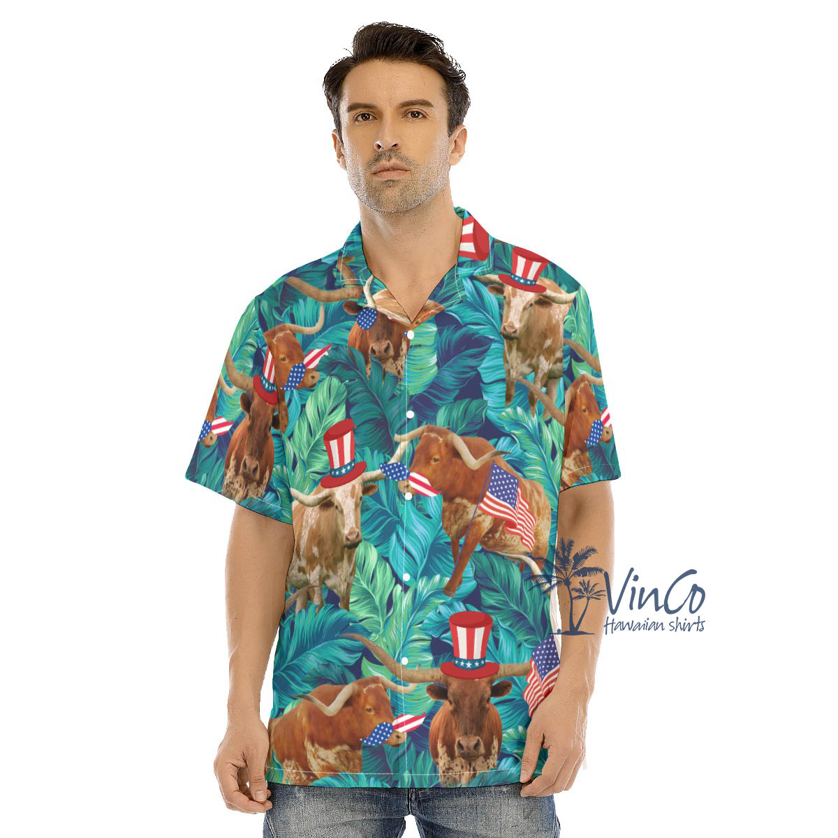 Funny Texas Longhorn 4th Of July Hawaiian Shirt - variant image 1