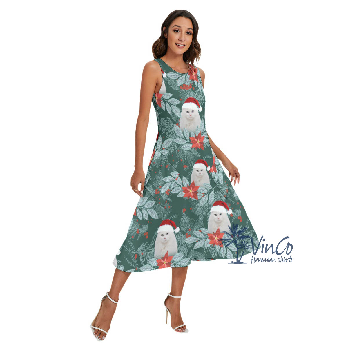 Cute Personalized Pet Face Women's Christmas Dress - variant image 1