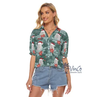 Funny Custom Photo Christmas Hawaiian Shirt For Women