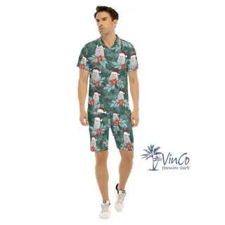 Custom Dog Cat Christmas Hawaiian Shirt Set For men
