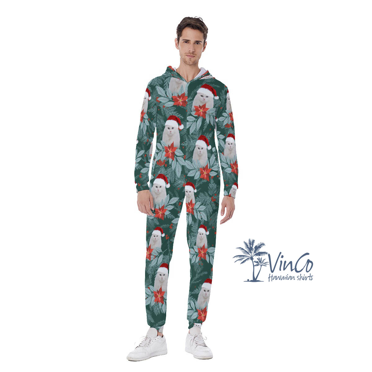 Custom Pet Face Family Matching Christmas Jumpsuit - variant image 1