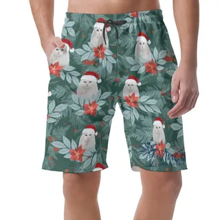 Custom Cat Face Christmas Casual Shorts For Men