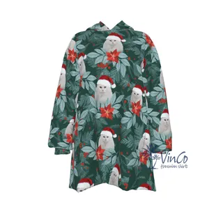 Personalized Cat Face Blanket Hoodie For Christmas