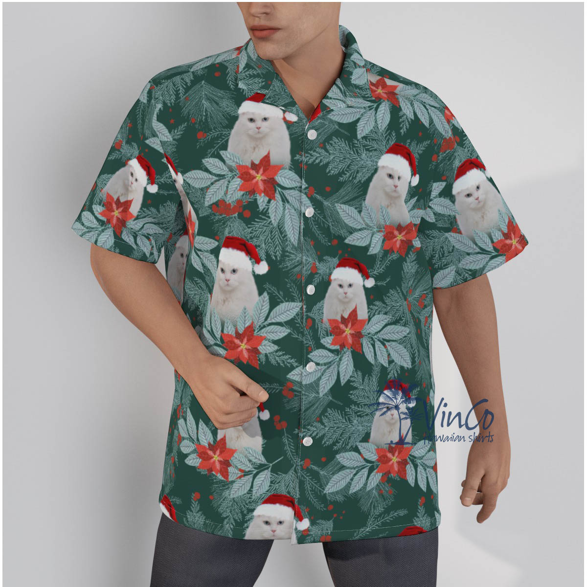 Personalize Cat Christmas Hawaiian Shirt For Men - variant image 1