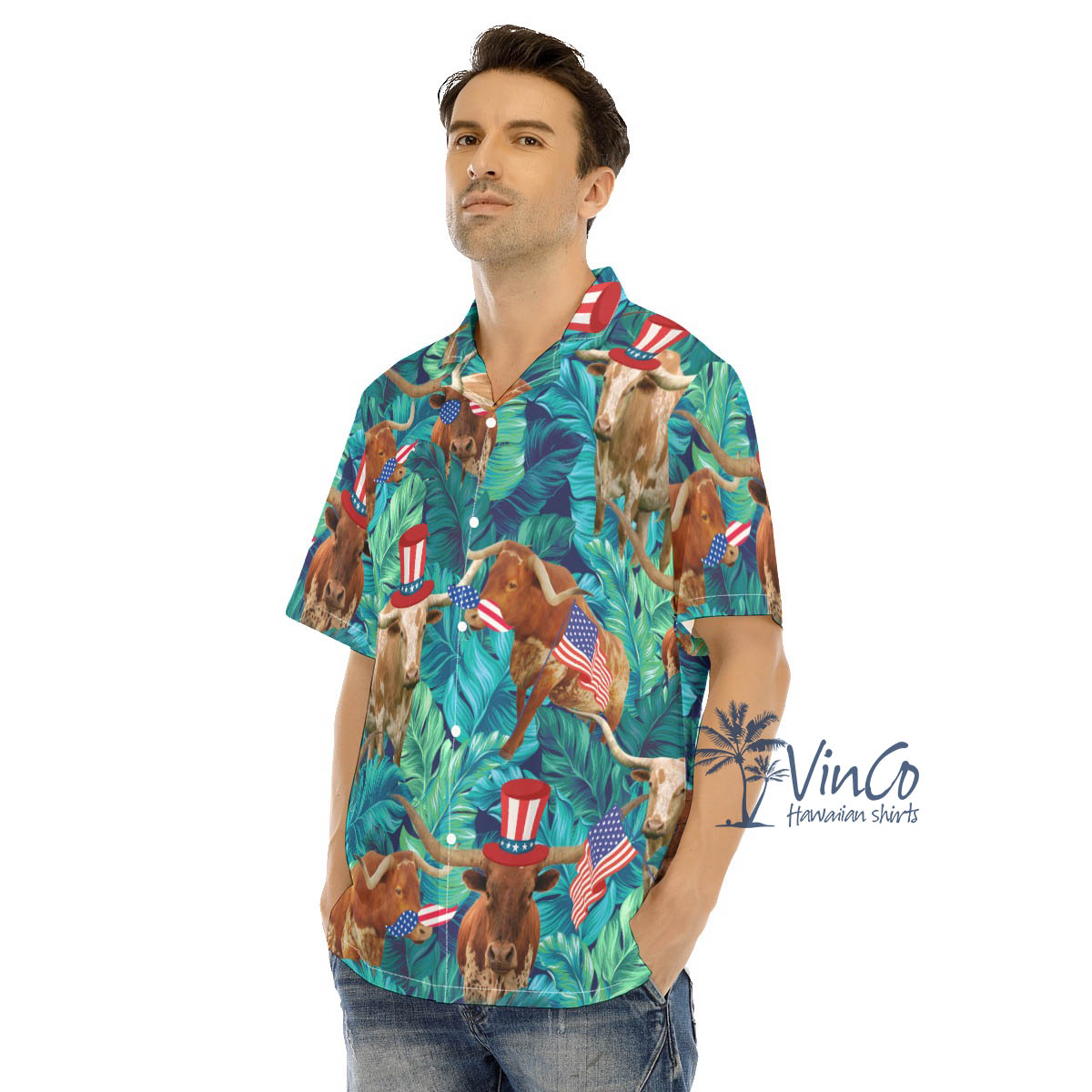 Funny Texas Longhorn 4th Of July Hawaiian Shirt