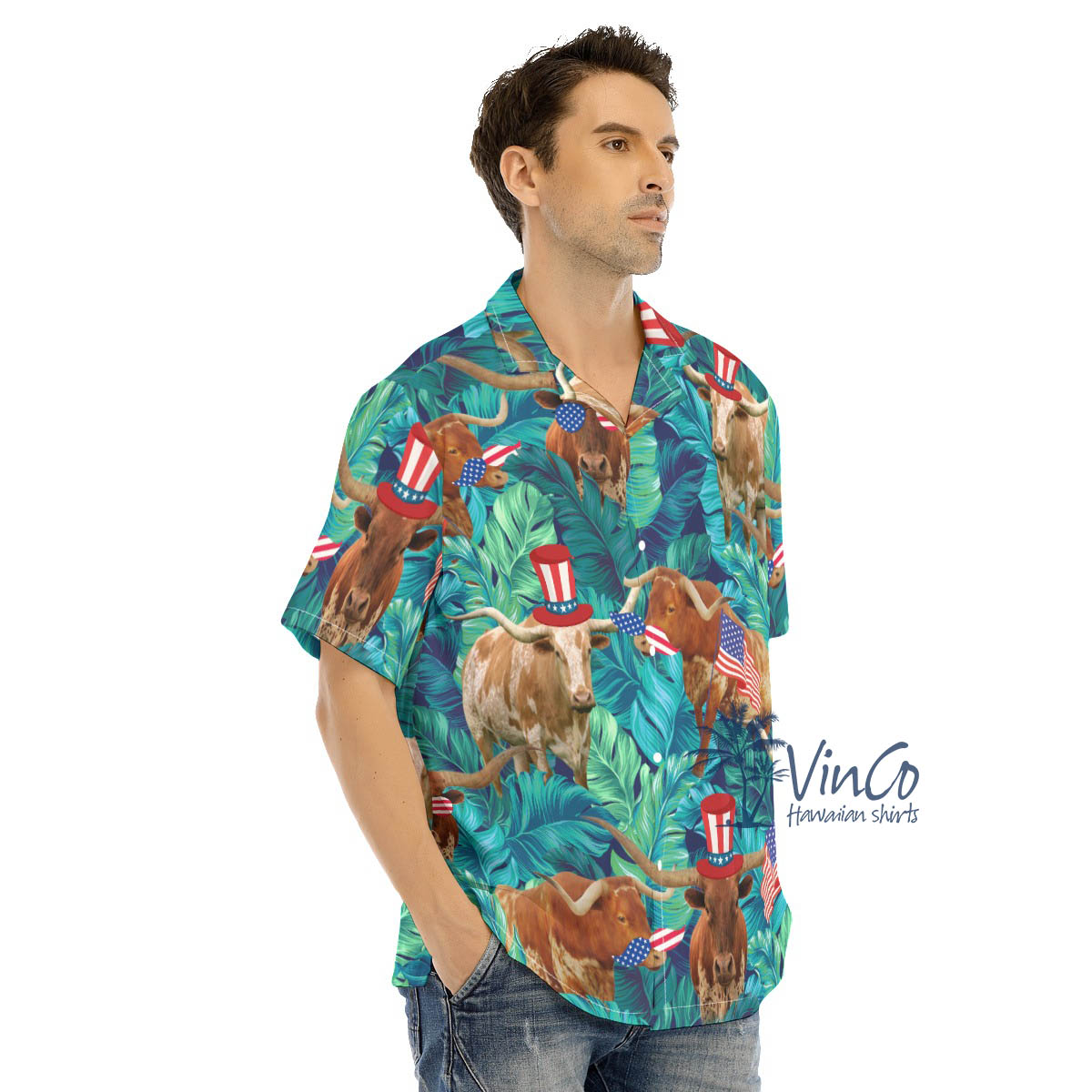 Funny Texas Longhorn 4th Of July Hawaiian Shirt